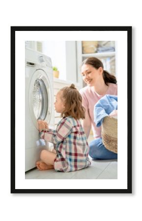 family doing laundry