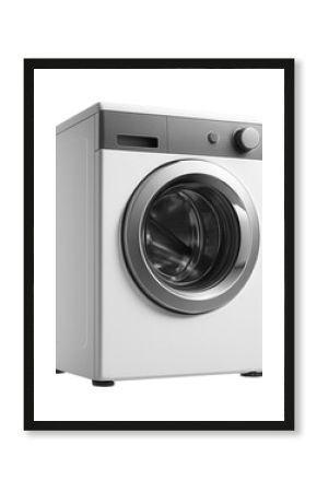 A compact front-loading washing machine designed for a small apartment laundry room, featuring a sleek, white exterior.