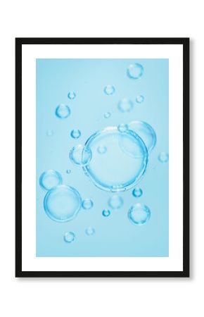 blue background with transparent air bubbles