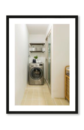 modern laundry room with modern appliances