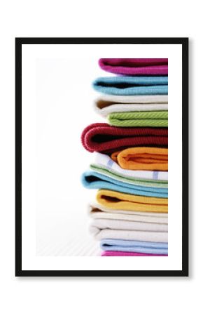 Pile of linen kitchen towels