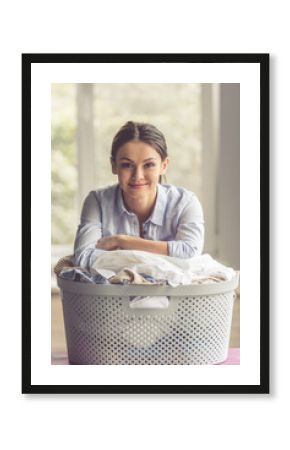 Woman washing clothes