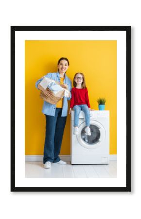 family doing laundry