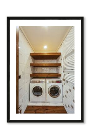 Home laundry with two washing machines