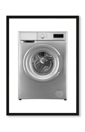 gray washing machine isolated on white background.