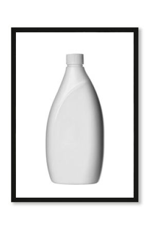 White detergent bottle with green flip top cap, ideal for laundry and cleaning products. Isolated on transparent background, png cut-out
