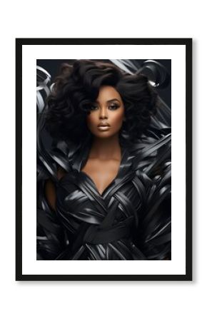 portrait of black woman in high fashion style