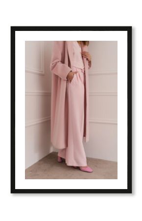 Minimalistic pink fashion outfit 