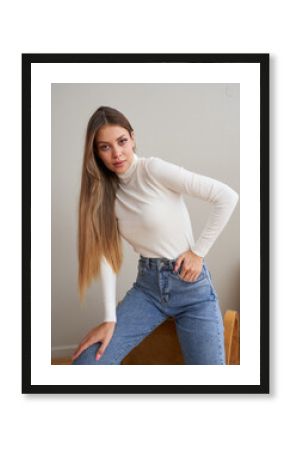 Young model showcasing modern fashion in a stylish urban setting