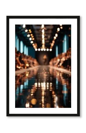 Blurry fashion show, lights reflecting
