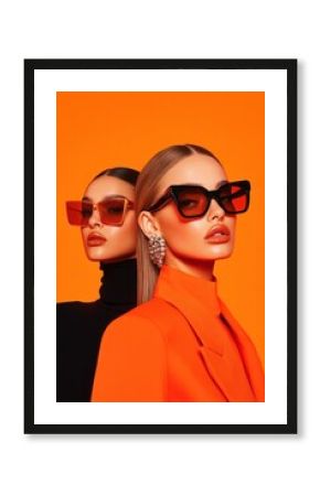 Two fashion models posing in stylish sunglasses