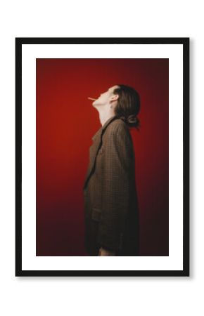 Side Profile of a Woman with a Cigarette