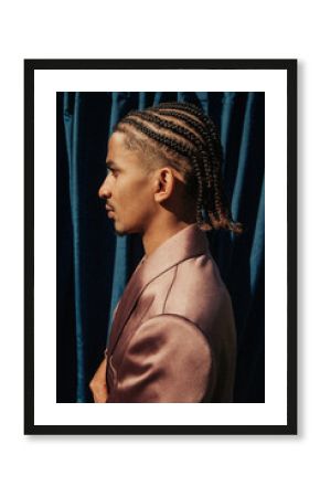 male model with cornrows