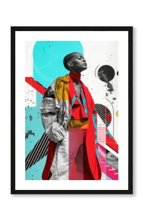 Abstract artistic female collage illustration. Trendy fashion collage