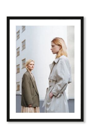 Stylish fashion portrait of two women
