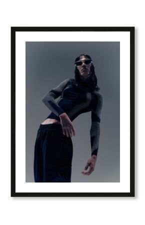 Modern fashion model showcases unique style with attitude