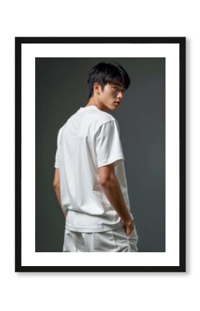 Back Side of Men's White T-Shirt 