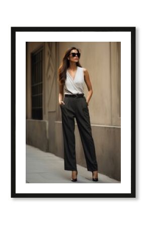 Trousers glasses fashion street.