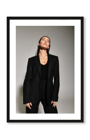 Stylish young professional exuding confidence in modern fashion setting