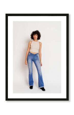 Model poses in casual outfit