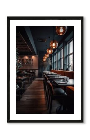 お洒落なカフェ風のお店：AI作品 