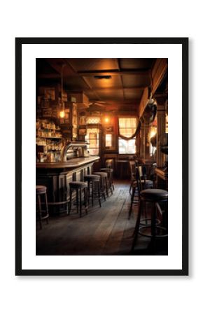 Generative AI Chairs and tables stacked in a closed pub
