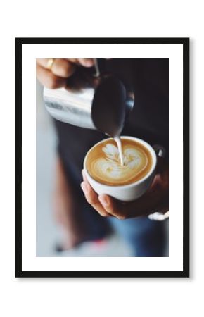coffee latte in coffee shop cafe  