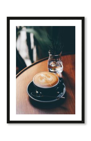 coffee latte art in coffee shop cafe