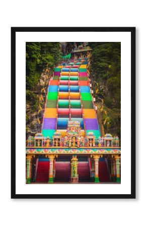 Colorful stairs of Batu caves. Malaysia