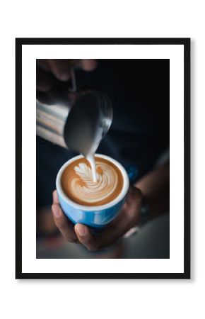 coffee latte art make by barista