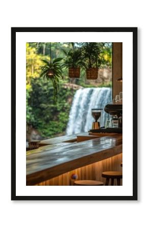 Waterfall view cafe bar