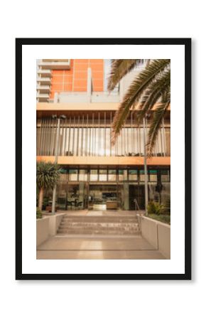 Modern office building with cafe on ground floor