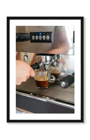 A Man Using Coffee Machine 