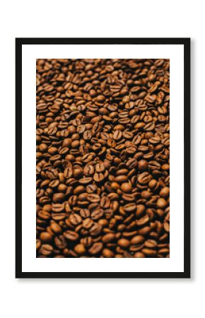 Fondo con textura de café arábica tostado gourmet. Concepto de alimentos y bebidas.