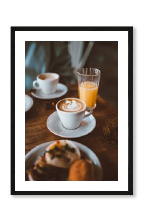 Arte late en el cafe de desayuno