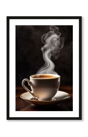 Steaming coffee cup