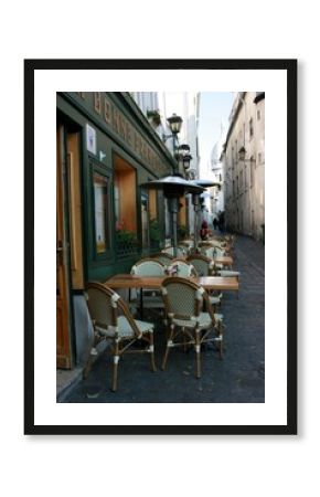 Typical Parisian outdoor cafe in Montmartre