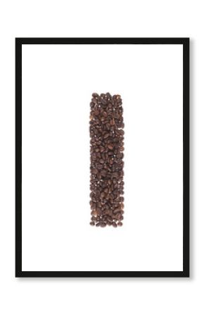 lettera dell'alfabeto fatta con i chicchi di caffe