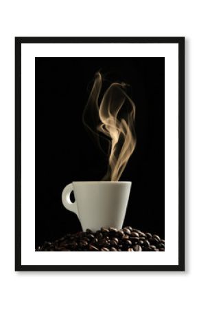 tasse à café fumante