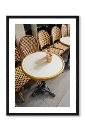 cappuccinos on paris café table