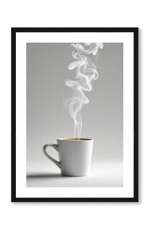 Taza de café con una halo de humo saliendo de ella.