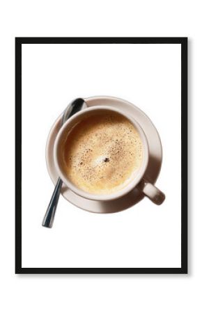 Top view of espresso in a white cup and saucer (1)