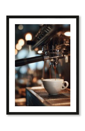 Espresso Machine Pulling Double Shot in Coffee Bar Setting 