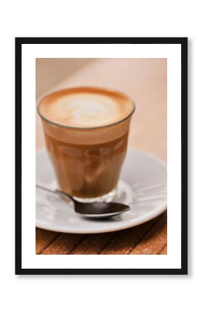 flat white or cafe latte in a glass