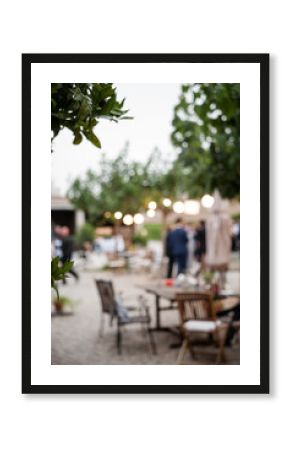 Party in the garden at evening