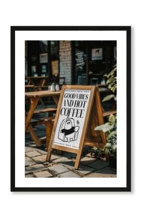 Outdoor coffee shop a-frame sign