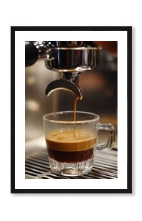 Brewing rich espresso with precision in a modern cafe using a sleek machine for the perfect coffee experience