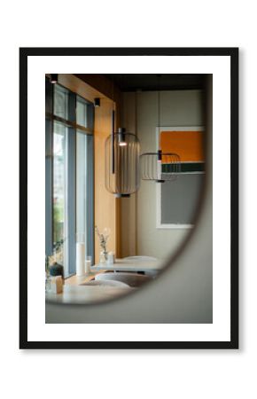 modern interior in the restaurant