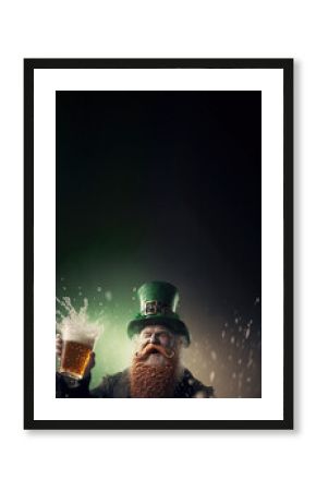 Leprechaun drinking beer, Saint Patrick's day celebration, lá fhéile pádraig sona duit, Generative AI