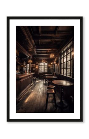 Timeless Charm Unveiled: Step Inside the Enchanting Ambiance of an Old Rustic English Pub! Still Life, Interior